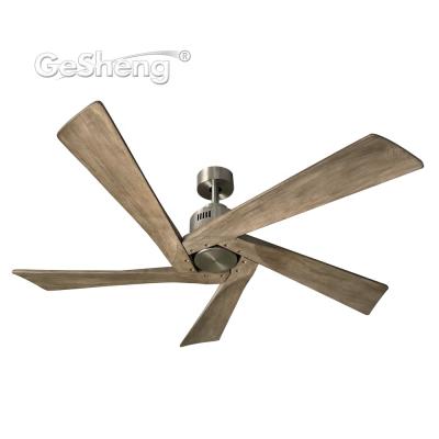 China 5 Blades Remote Control 230v Ceiling Fan Forward and Reverse Function Solid Wood Remote Ceiling Fan for sale