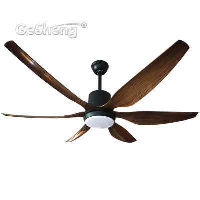 China Retro Vintage Style Led Ceiling Fan 5 Blades ABS DC Motor Remote Control Fan Lamp for sale