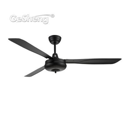 China Retro Style Metal 3 Blade AC Motor Black Remote Control Ceiling Fan Forward and Reverse for sale