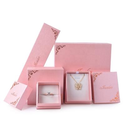 China Jewelry Package Square Delicate Bracelet Necklace Dangle Earrings Ring Kraft Paper Jewelry Box for sale