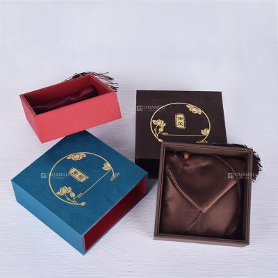 China Manufacturer Customized Wholesale Most Popular Logo Design Luxury Red Wood Jewelry Package New With Tassel Jewelry Box With Drawer for sale