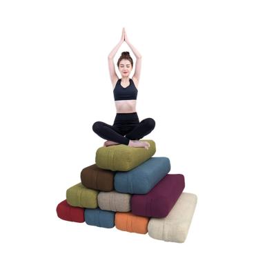 China Wholesale Durable Organic Cotton Yoga Bolster Around Rectangular Shape, Meditation Pilates Yoga Pillow Buckwheat Inside for sale