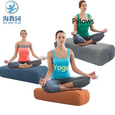 China Eco Friendly Organic Rectangle Kapok Yoga Bolster Cotton Yoga Pillow Large Hot Selling Durable Bolster for sale