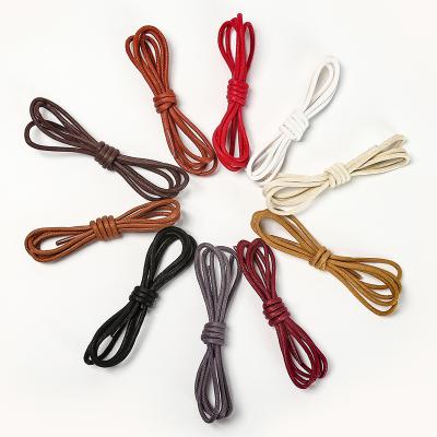 China Business Casual Round Oxford Shoes Leather Shoes Waterproof Laces Martin Boots Waxed Round Shoelaces Cotton for sale