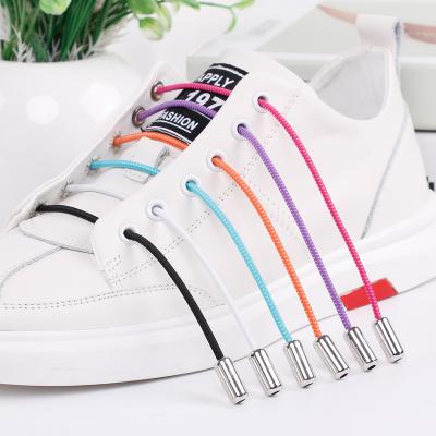 China High Quality Color Selectable Shoe Laces Round No Tie Elastic Waistband With Capsule Locks Elastic Lace for sale