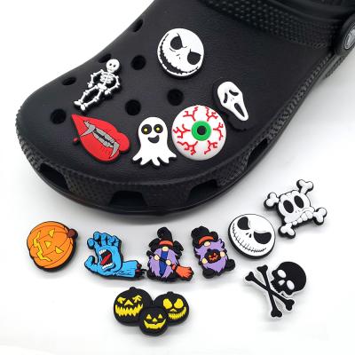 China Halloween Tear-Resistant Shoe Charms Fashion Resin Charms Soft PVC Rubber Hobbles Charms Shoe Accessories for sale