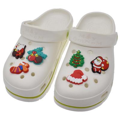 China Wholesale Tear-resistant Christmas Shoe Charms PVC Rubber Shoe Clog Charms For Santa Gift Diy Christmas Shoe Charms for sale