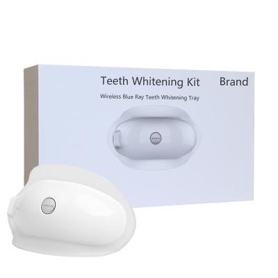 China Daily Home Use Teeth Whitening Kits Private Logo Cordless Teeth Tray Built In 10 Battery Blue Ray Light Teeth Whitening Gel Professional Set for sale