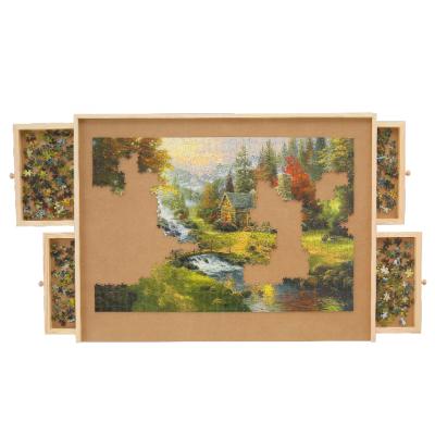 China High Educational Grade Portable Wooden Toy Jigsaw Puzzle Board for 1500pcs with 4 or 6 drawers for sale