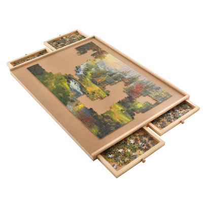 China Cartoon Toy High Quality Jigsaw Wooden Jigsaw Puzzle Board, Jigsaw Puzzle Board With Six Drawers for sale