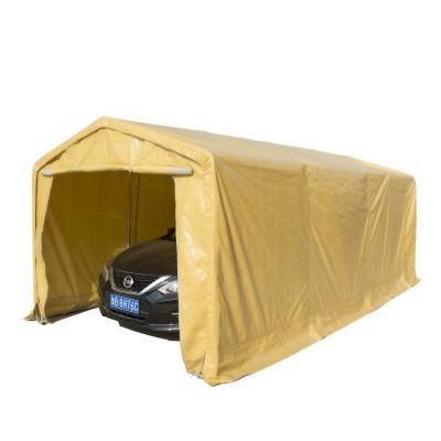 China Yellow Metal Color Metal Material PE 10x20ft Car Awning Sun Shelter for sale