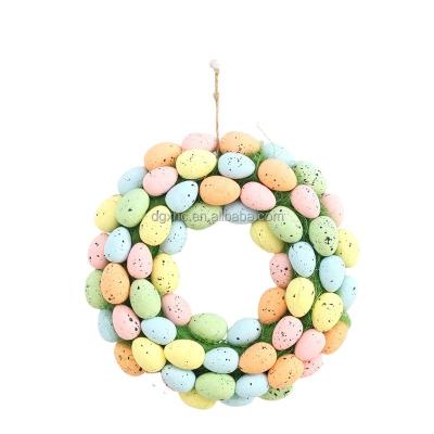 China Amazon Festival Decoration Hot Sale 40cm Eucalyptus Easter Egg Artificial Flower Garland Spring Easter Decoration Pendant for sale