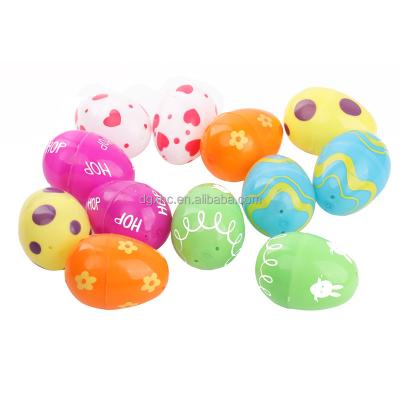 China Festival Decoration Children's DIY Educational Toys 12 Packable Gifts Twisted Eggshells Plastic Open Eggs Easter Painted Eggs for sale