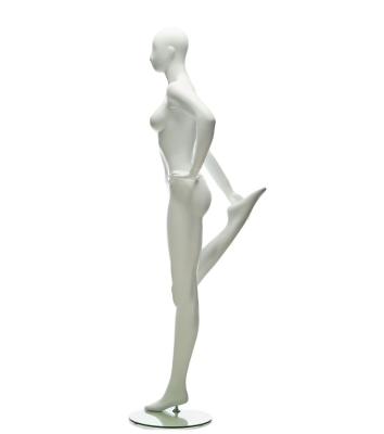 China Plus Size Body Shop Fashion Store Showcase Display Women Fiberglass Yoga Female Mannequin for sale