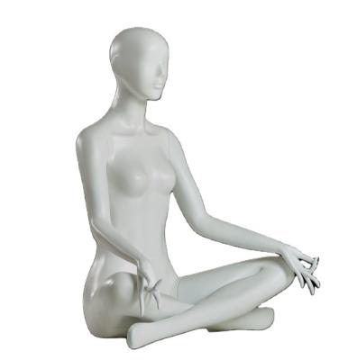 China Plus Size Body Shop Fashion Store Showcase Display Women Fiberglass Yoga Female Mannequin for sale