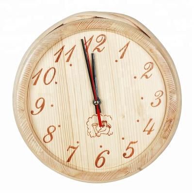 China Decorative Wooden Sauna Dry Room Accessories Wall Sauna Clock for sale