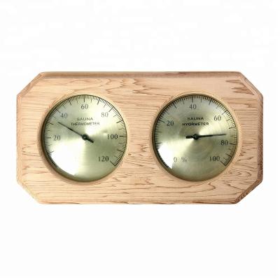 China Computer Control Panel Sauna Traditional Wooden Room Wall Mounted Hygrometer And Thermometer for sale