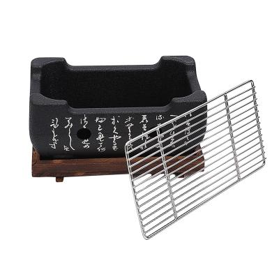 China Japanese Korean BBQ Grill Charcoal Size Charcoal BBQ Grill Adjustable Mini Korean Japanese BBQ Grill Charcoal for sale