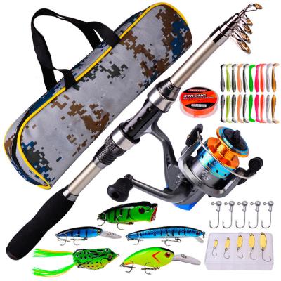 China 100% Portable Outdoor Accessories Bolsos De Pesca Carbon Fiber Bag Fishing Tackle Set Rod Wheel Line Lure CARBON Amazon Fishing Set for sale