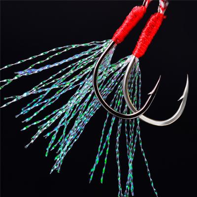 China One-stop Service OEM Lead Sinker Barb Hook Anzuelos De Pesca Single Hook with Feather Crank Fishing Lure Fishhook Set for sale