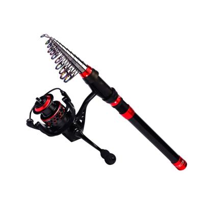 China Portable Retractable Travel Sea Boat Carbon Fiber 100% Spinning Carbon Fiber Telescopic Fishing Rod for sale