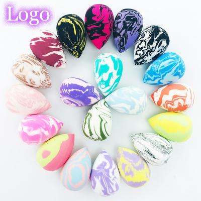 China Wholesale Makeup Foundation Mixed Color Teardrop Private Label Marble Beauty Makeup Sponge for sale