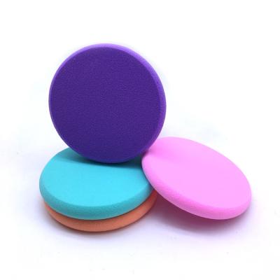 China Makeup Facial Sponge Makeup Sponge Beauty Blender Round Shape Flat Free Sponge Green Latex/Pink Color With Great Quality for sale