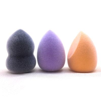 China Free Flocking Makeup Microfiber Velvet Makeup Sponge Basic Colors Sunny Dry And Wet Latex Facial Sponge Wet Free Flocking Sponge for sale