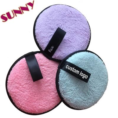 China Just Apply With Water For Face Sponge Reusable And Washable Custom Cleansing Microfiber Cloth Microfiber Cloth / Face Sponge Logo Makeup Remover Pads With Box for sale