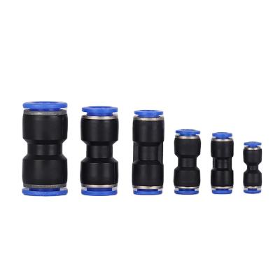 China PU Series Plastic Tube Connectors, Quick Connecting Coupler Coupling Pneumatic Straight Hose Fittings Air Duct Fitting 4/6/8/10/12/14/16 for sale