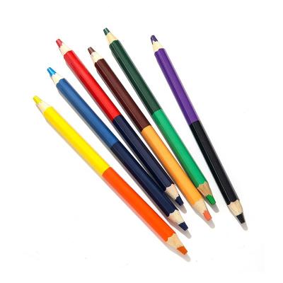 China Student Drawing Pencil High Quality 12 Colors 24 Colors Jumbo Pencil Two Color Pencil Two Color Pencil Set for sale