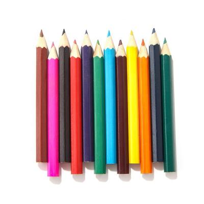 China Student Drawing Pencil Custom Logo 3.5 Inch Color Wooden Pencil Set 12-Color Mini Pencil For Kids Drawing for sale