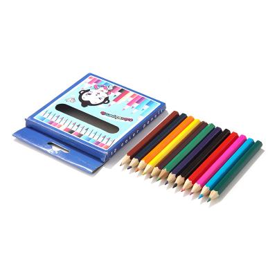 China School Art Drawing Custom Logo 12 color 3.5 inch mini pencil for kids for sale