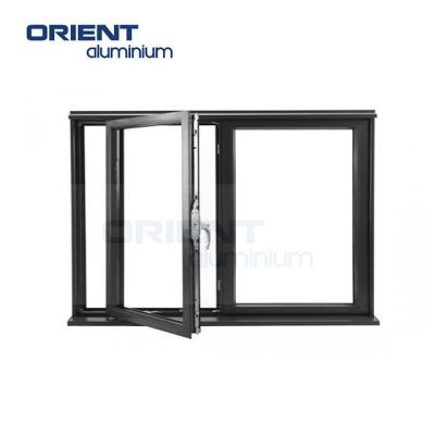 China Magnetic Screen Double Swing French Casement Window Aluminum Tilt And Turn Windows for sale