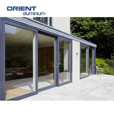 China 2022 new design sound insulation aluminum balcony exterior glass aluminum door for sale