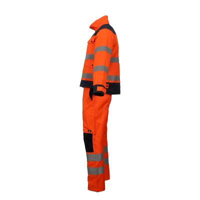 China Breathable Reflective Poly-cotton Twill Fabric Customized Traffic Construction High Visibility Safety Reflective Jacket for sale