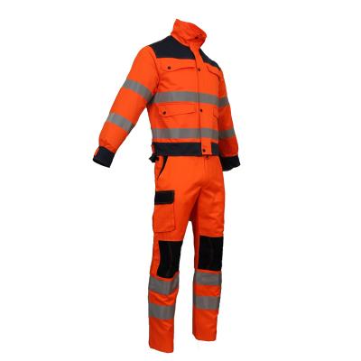 China Twill Fabric Reflective Customized Poly-cotton With Navy Cotton Lining Workwear High Visibility Safety Reflective Jacket for sale