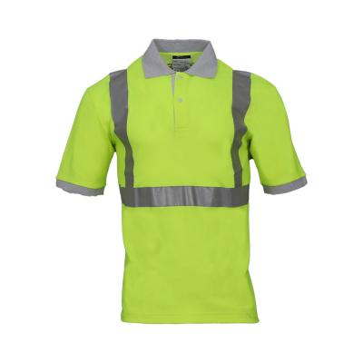 China Customized Unisex Road Safety Casual Breathable Reflective Work Wear High Visibility Safety Polo Shirts for sale