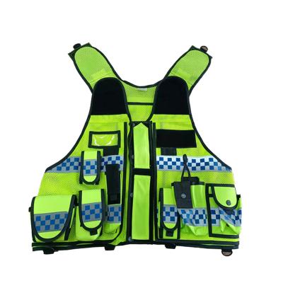 China HI VIS Durable Reflective Pocket Traffic Construction Police Uniform Breathable Multi Security HI Vis Safety Vest for sale