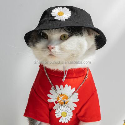 China Sustainable Pet Bucket Hat Pet Covers Cats Dogs Sun Hats Cute Headwear Photo Props Small Dog Hats for sale