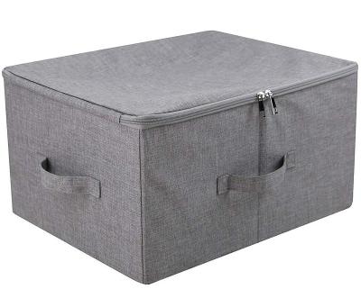 China Sustainable Stacked Folding Storage Box With Dark Gray Lid Large Storage Basket for sale