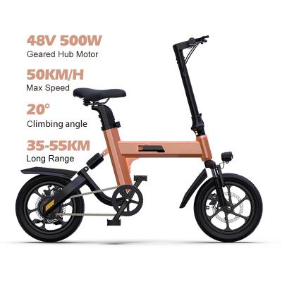 China Aluminum Alloy High Quality 20 inch Electric Dirt Bike 48V 500W Hub Motor 50km/h E Bikes Shock Absorption Electric Bicycle for sale