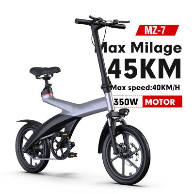 China Carbon Fibre MZ-7 Ebike 16 Inches Electric Bike 36V 350W Hub Motor 40KM/H Electric Hybrid Bike Outdoor Electric Sport Bike for sale