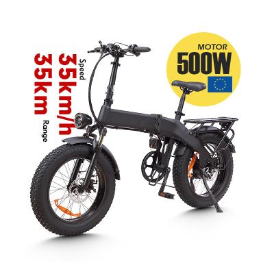 China Aluminum Alloy In Stock 48V 12Ah 500W Electric Hybrid Bike 20 Inches Fat Tire Electric Dirt Bicycle City Mountain Ebike for Adults for sale