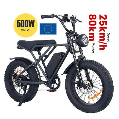 China Aluminum Alloy EU Stock 20inches Electric Bikes for Adults 500W 750W Electric Mountain Hybrid Bike Fat Tire Electric Bicycle for sale