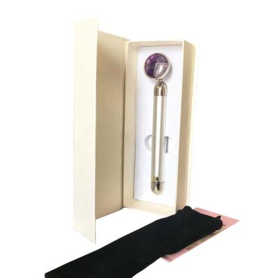 China Custom wholesale electric double face head jade facial roller with packing box for sale