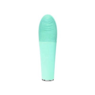 China Electric Acne Treatment Rechargable Face Brush Vibration Pore Cleanser With Warmming Function for sale