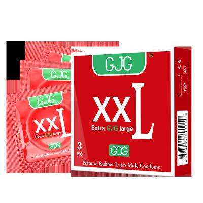 China Natrual large xxl55mm 3pcs latex condom factory direct sale OEM spot wholesale for sale