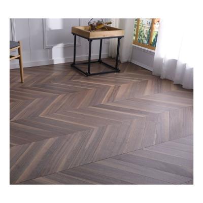 China New Design Modern Metallic Paint Engineered Oak Chevron Waterproof Flooring For Household for sale