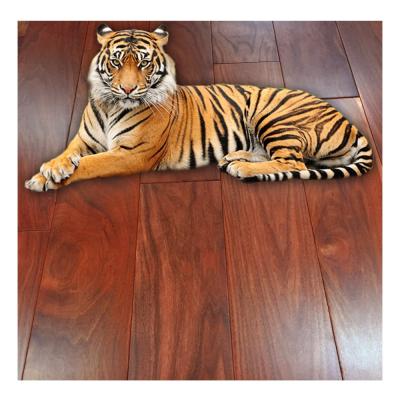 China Tiger Wood red and black wholesale modern 0 formaldehyde hardwood flooring for household for sale